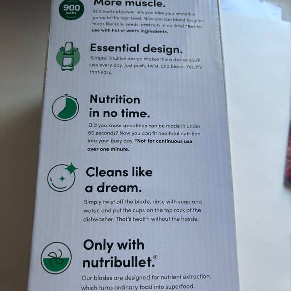 NEW Nutribullet Pro 900 Series - Matte White: 900-Watt Personal Blender, Smoothi - Picture 12 of 12